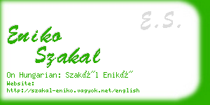 eniko szakal business card